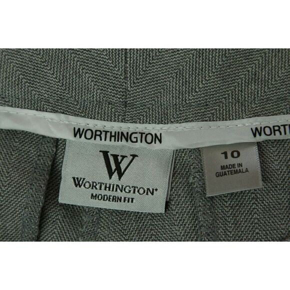 Worthington Shorts 10 Gray Womens Modern Fit Bermuda Stretch High Waist - Picture 6 of 6